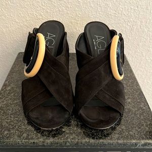 AGL Black Suede Heels